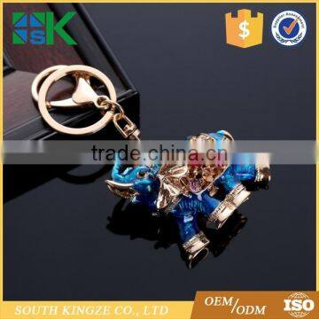 Girls Bag Ornaments Pendant Small Gifts Custom Hotsale Dripping Oil Diamond Elephant Car Key Chain photo-3