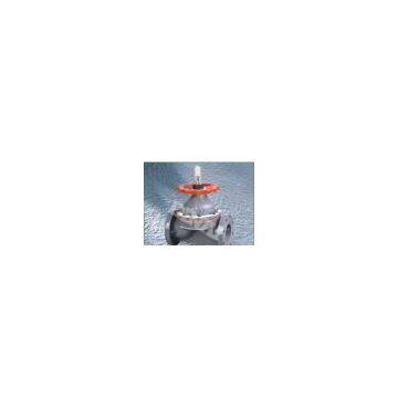 UPVC / PVC Diaphragm Valve Flange Connection Wheel Handle PN1.0Mpa JIS