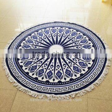Wholesale microfiber Round beach towel with reactive printing logo