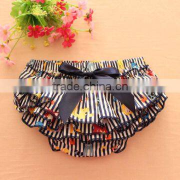 Wholesale cotton short bloomers baby girls animal shorts with bowknot