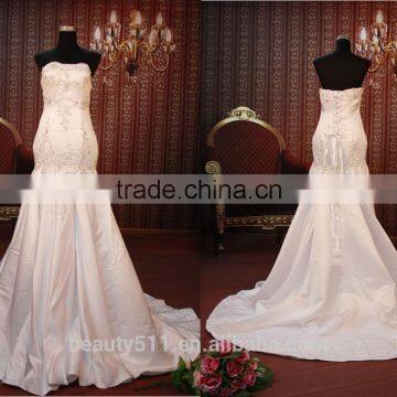 IN STOCK Off-The-Shoulder wedding dress sleeveless Floor-length bridal dresses SW101