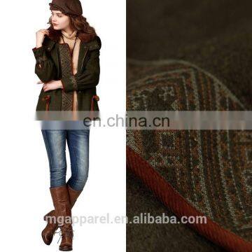2015 Fashion winter warmth short coat embroidered draw string hooded rabbit fur collar woman coat