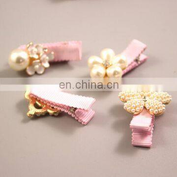 Baby Dainty Pink Hair Clips With Pearling Toddler Hair Bows For Baby Girl Birthday Gift