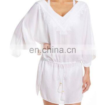 C100 Cotton Embroidered Cover-Up Beach Tunic