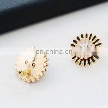 2016 New Fashion Sparkling Earrings Sunflowers Zircon Imitation Jewelry Accessories Girls Wedding Gift photo-3