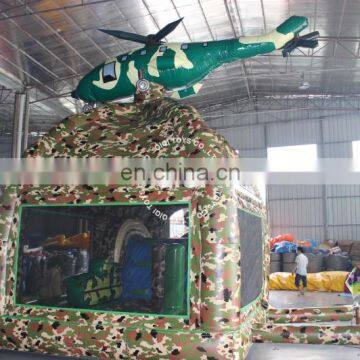 Camouflage Theme Giant Inflatable Bouncer House n Obstacle Course Combo for Sale photo-3
