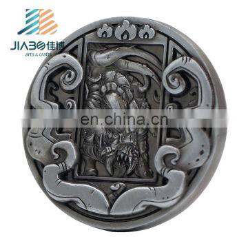 Manufactory direct made custom 3D antique silver zinc alloy metal coin