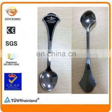 custom london inverted triangle logo metal black enamel paint promo spoon