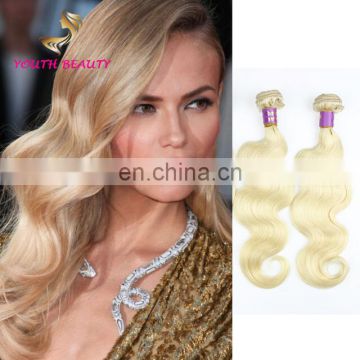 Youth Beauty Hair 7A Alibaba Body Wave Blonde color Virgin Peruvian Human Hair Weaving Virgin Hair