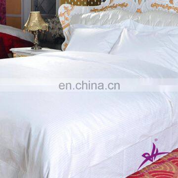 Cotton Hotel White 1cm Stripe Flat Sheet/1cm Stripe Bed Sheet