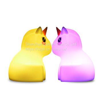 3D ODM/OEM Soft No-sharp Remote Control Safty Unicorn Shape Night Lamps For Kid photo-3