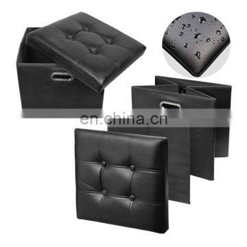 Fabric PU Ottomans Storage Ottomans Folding Stool for Shoes Fabric Foot Stool photo-7