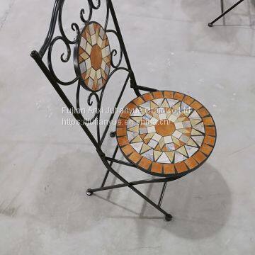 Metal Outdoor Folding Chair Coffer Table Round Chair photo-5