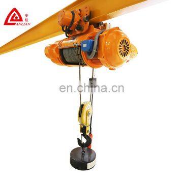 wireless remote control electric rope pulley hoist 5 ton with trolleys