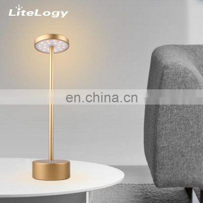 Amazon 2021 LED Round Modern Design Table Lamps Cordless Rechargeable Battery Dinner Lamp photo-4