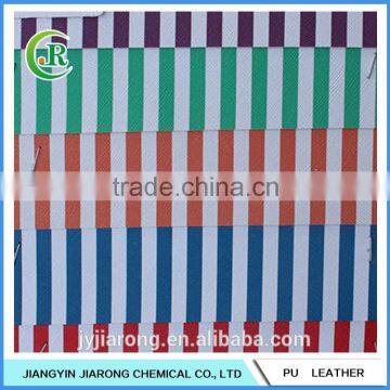 Stripe Pattern Printed PVC Leather photo-2
