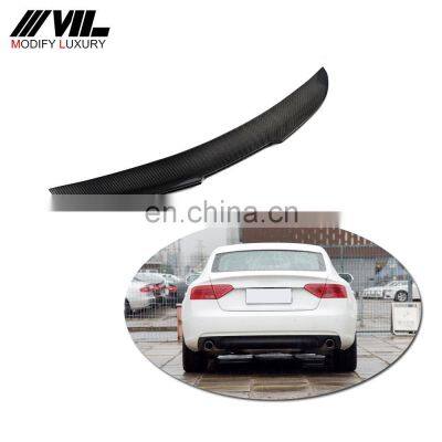 For Audi A5 Carbon Fiber Rear Spoiler Wing 4door sedan 2009 - 2016 Back Trunk Lid