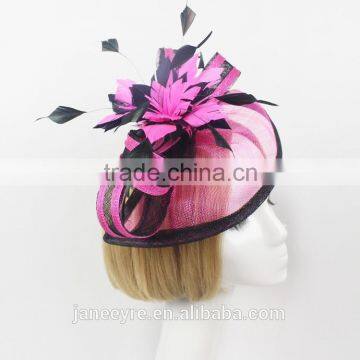China Manufacturer Wholesale Wedding Bridal Fascinator Hat With Feather