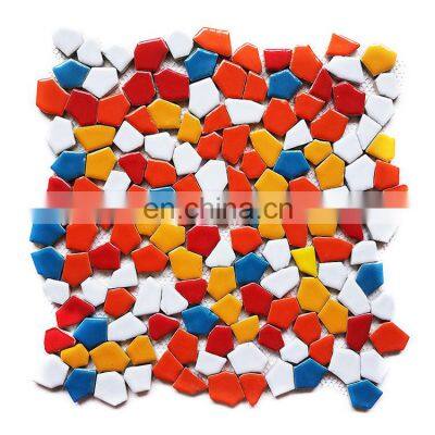 Creative color ceramic mosaic broken tiles diy bathroom tiles