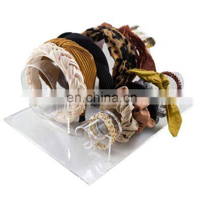 Acrylic Headband Holder Organizer and Scrunchie Holder Vanity Display Hair Accessory Organizer