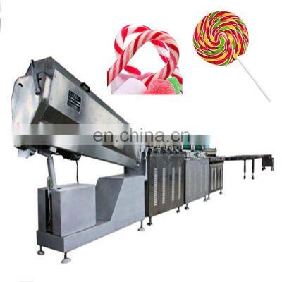 Factory sales Automatic colored Spiral fancy flat lollipop forming machine candy cane making machine for sales