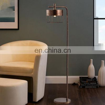 HUAYI High Quality Rust Color Modern Iron Material 5W Stand Lamp Floor Indoor Living Room Bedroom LED Floor Light