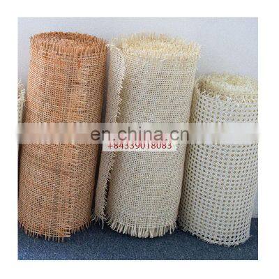 Wholesale 15m Natural Bleached or Half Bleached Open Mesh Rattan Cane Webbing for Furniture from Vietnam