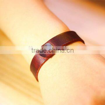 New High Quality Exotic Handmade Crazy Horse Leather Bangle Unisex Genuine Leather Bangles Cowhide Leather Bracelet photo-5
