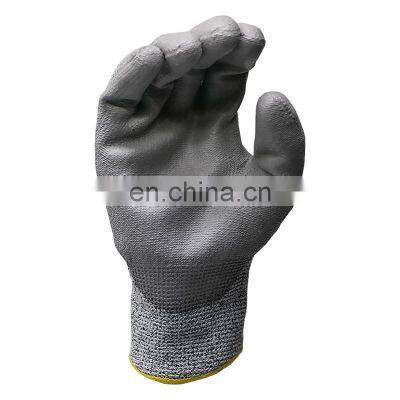 HPPE Anti-Cut Level 5 Protection Safety Work Cut Resistant Gloves With PU Coated Palm photo-2