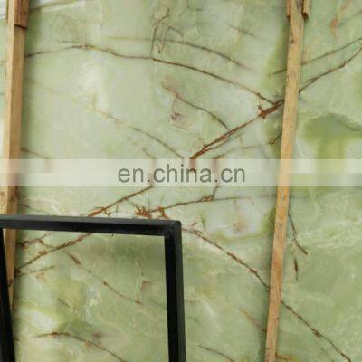 CE Certificate Wall Cladding Stone Translucent Jade Green Onyx Marble Slabs