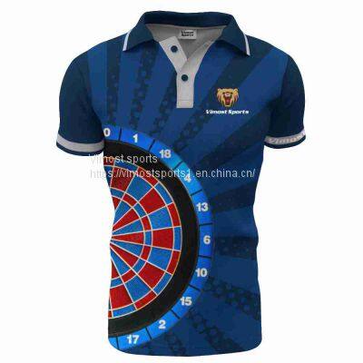 New Style Blue Dart Shirt of High Quality with Short Sleeves