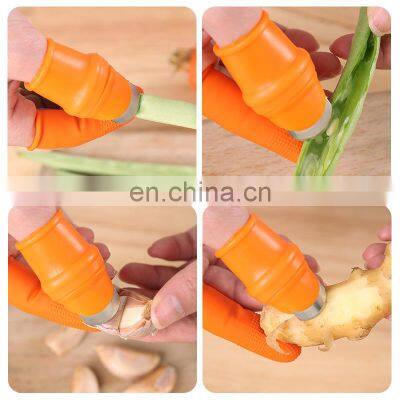 Finger Protector Silicone Thumb Knife Protector Gears Cutting Vegetable Harvesting Knife Pinching Plant Blade Scissors Gloves photo-4