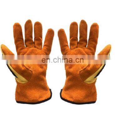 Cowhide Leather Outdoor Work Gloves Anti-vibration Full Finger Impact Protection Safety Work Gloves photo-5