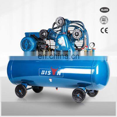 China Bison Brand 3 Phase 8Bar 3Kw 3 Cylinder  150L 220V 4Hp Industrial Belt Driven Pistons Air Compressor Machine