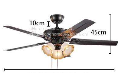 Retro Five Leaf Strong Wind Bedroom Lamp/Ceiling fan lamp/Iron leaf