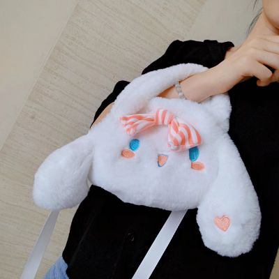 016Winter plush bag Student Shoulder Bag Children's skew straddle bag Japanese Lolita Bag Cinnamon Dog artificial fur cute bag