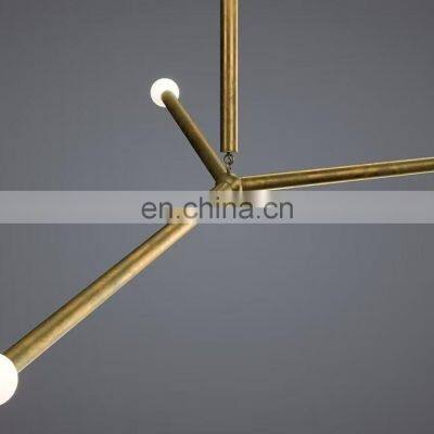 Modern European and American Family Hotel Decoration Lighting Brass Metal Industrial Style Arrow Large Linear Chandelier photo-4