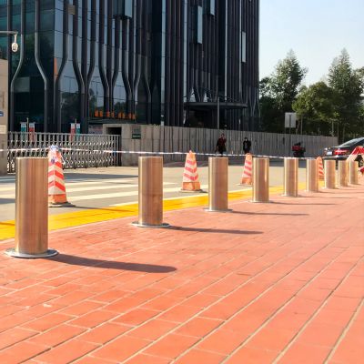 UPARK Wholesale Highway Entry Robust Road Protection Metal Bollard Commercial Parking Barrier Fixed Bollard