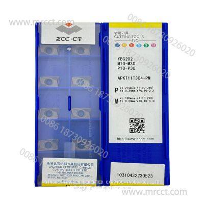 CNC ZCC CT Tungsten Carbide Insert APKT11T304-PM YBG202 Coated for CNC Cutting Tools