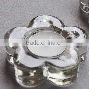 thick glass tealight holder flower shape