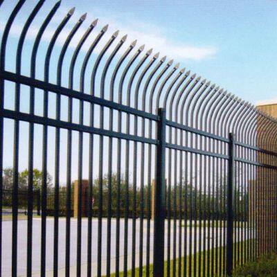Wholesale Security Residential Wrought Iron Fencing Black Steel Spear Top Curved Metal Fence Panel Low Maintenance 3D Model photo-2