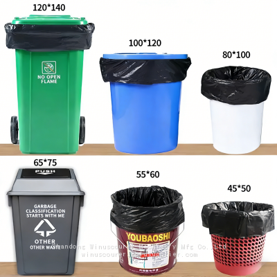 Large Size HDPE Garbage Bags Household Portable Disposable Trash Bag photo-4