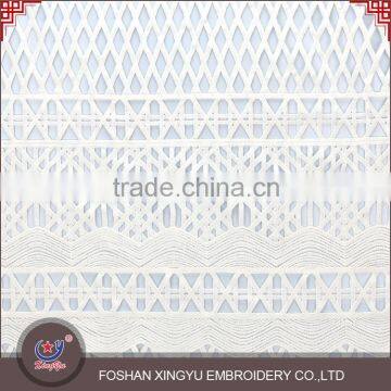 Customized Fashion Eco-friendly 100 polyester lace custom embroidered elastic fabric mesh