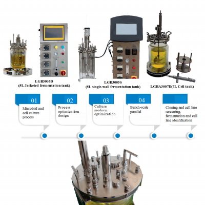 Laboratory Glass Bioreactor | Benchtop Fermenter 0.5–10L for Cell Culture & Microbial Fermentation