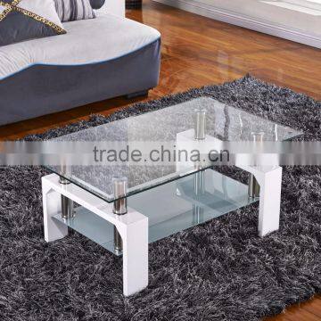 Modern glass coffee table with Shelf Contemporary Living Room                        
                                                Quality Choice