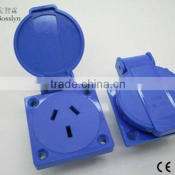 usa/schuko/Australia waterproof socket SAA certification approvals Guangzhou factory Bosslyn brand