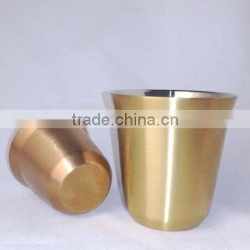 Hot Stainless Steel Double Wall Coffee Mug Copper Color 80ML 150ML photo-2