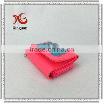 Pink PU Leather Women Purse With Cute Decoration