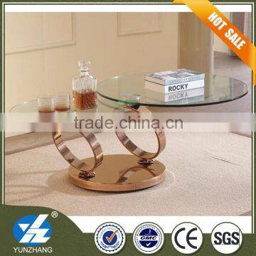 New design glass top round metal coffee table                        
                                                Quality Choice