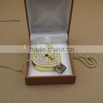 Luxury Metal Heart Pendrive 2GB 4GB